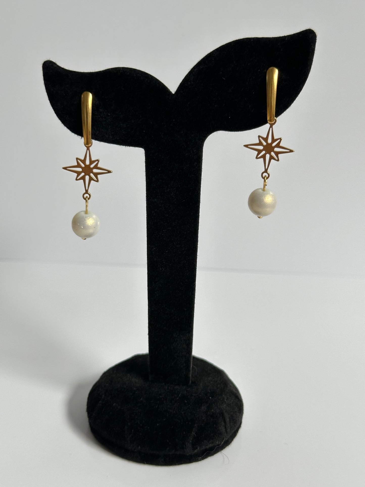 Parelmoer glasparels oorbellen 30%