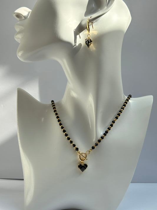 Edelstenen obsidiaan setje