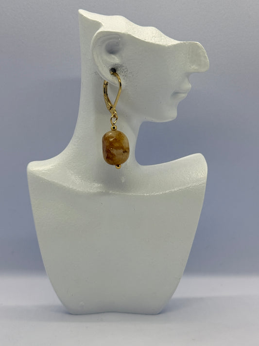 Citrine edelsteen oorbellen