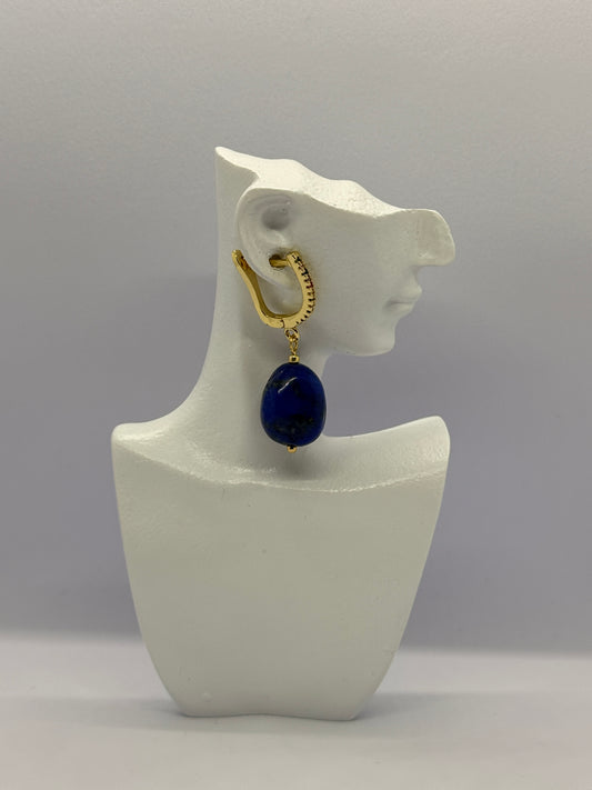 Lapis lazuli edelsteen oorbellen
