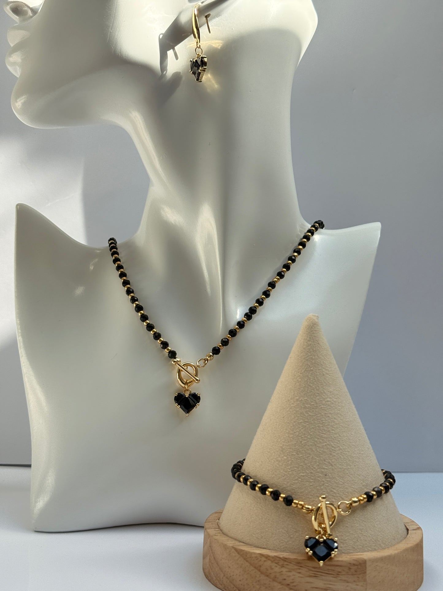 Edelstenen obsidiaan setje